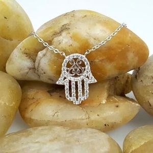 925 Hamsa Hand Protection Pendant Necklace